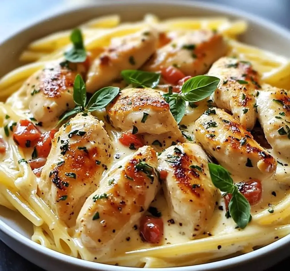 Pâtes Crémeuses au Poulet à l’Italienne